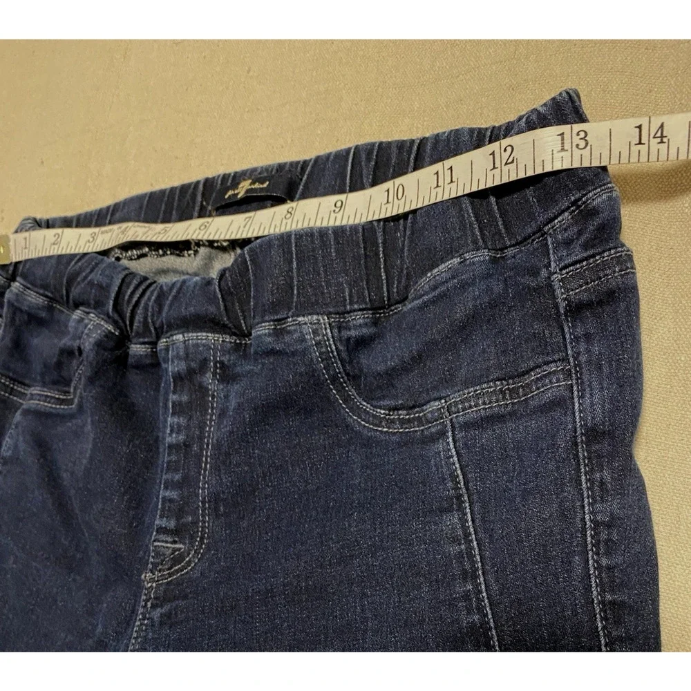 7 for all Mankind Skinny Jeggings Size 27 Dark Denim Jeans Studded Jeweled Legs - Picture 10 of 14